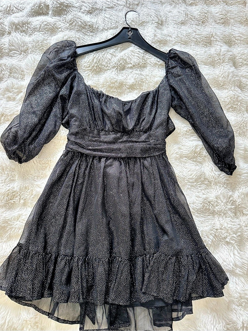 Lucy in the Sky Shantelle Dress Black Polka Dot Mini Dress